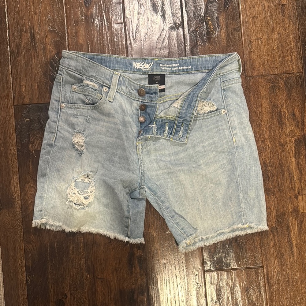 Mossimo Supply Co. Blue Jean Shorts Distressed Cut-Off Style